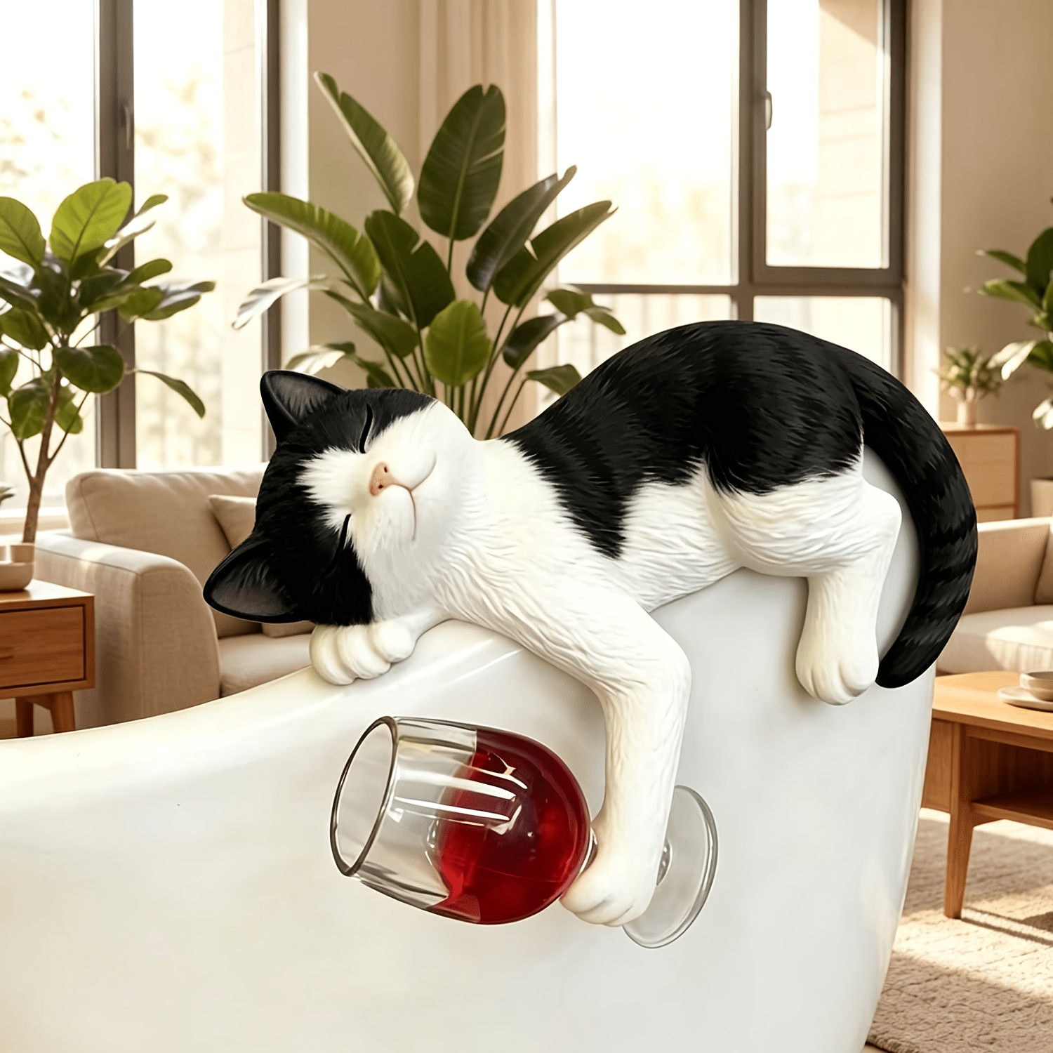 Funny Drunk Tired Tuxedo Cat F - Pothos review and price