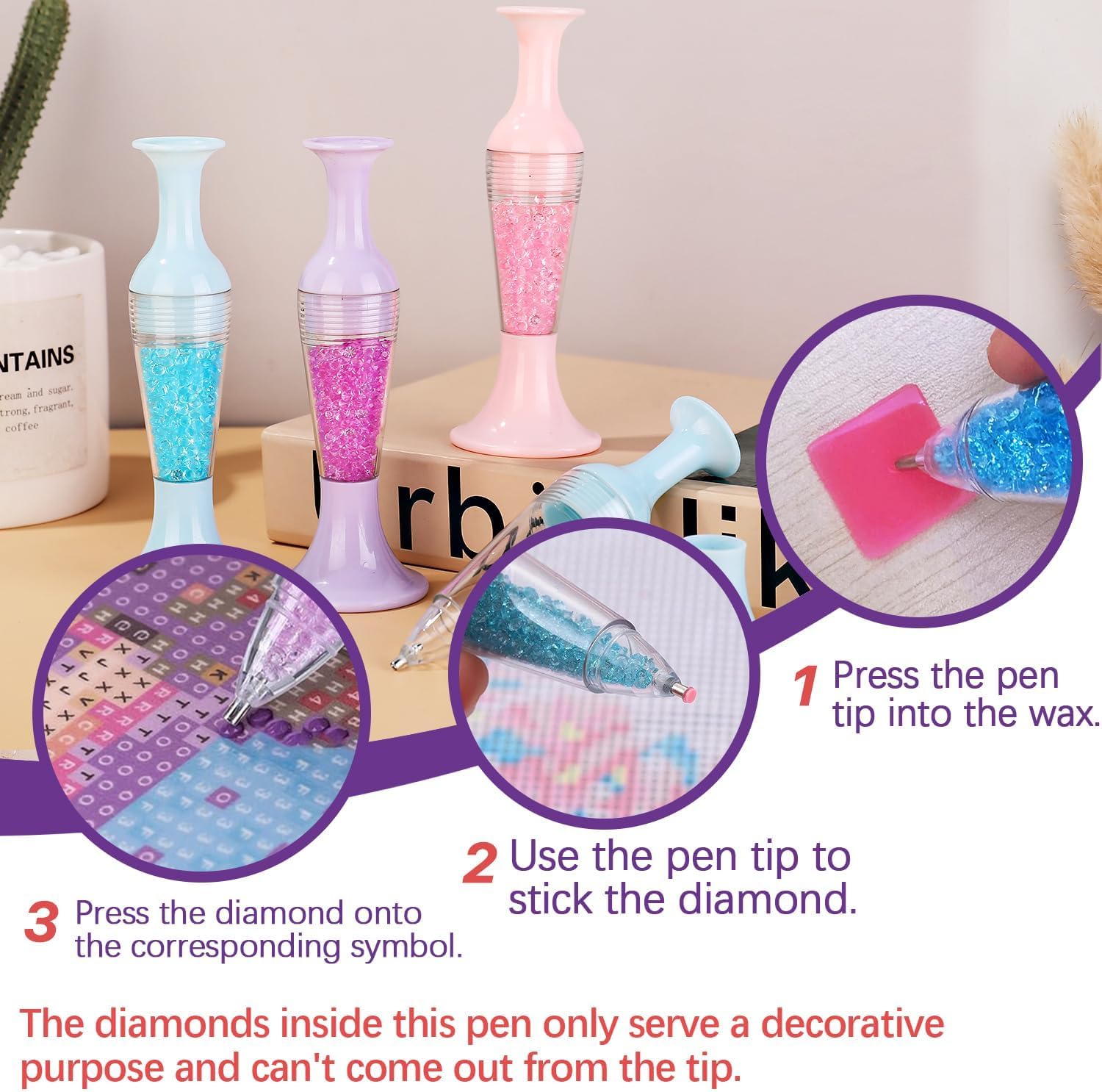 3 PCS Diamond Art Pens, Flower - Pothos review and price