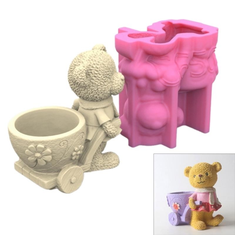 Lovely Bear Gypsum Silicone Mo - Terracotta Pot review and price